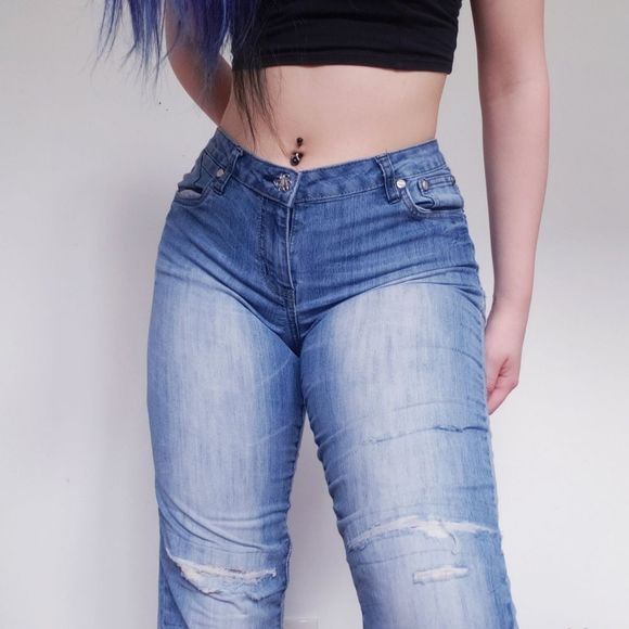 Seductions FD Low Waisted Straight Leg Jeans - Picture 2 of 16